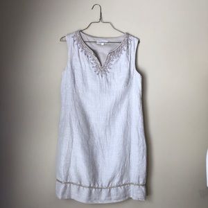 Loft Anne Taylor Linen Sleeveless Shift Dress sz12